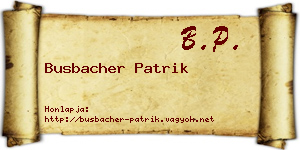 Busbacher Patrik névjegykártya